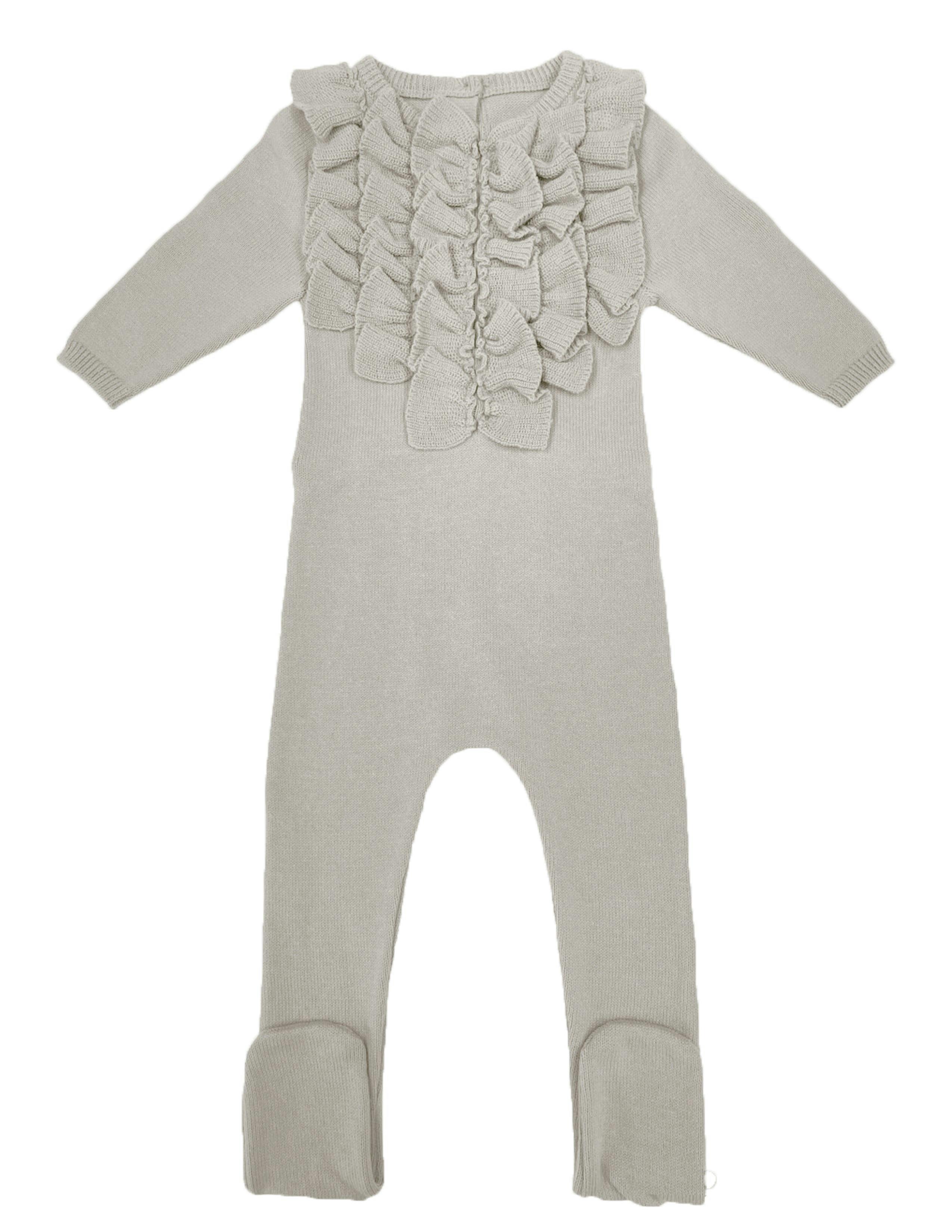 Ruffle Chest Long Sleeve Footie