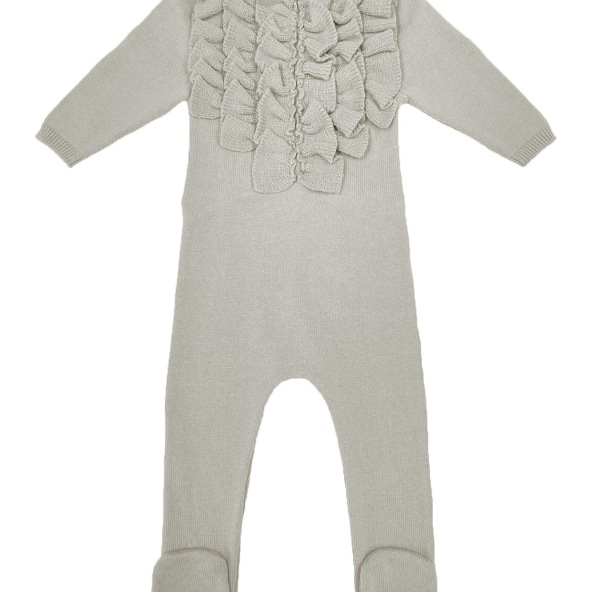 Ruffle Chest Long Sleeve Footie