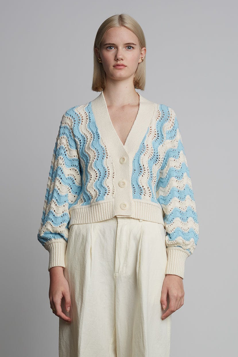 LUNA CARDI | IVORY + SKYE BLUE