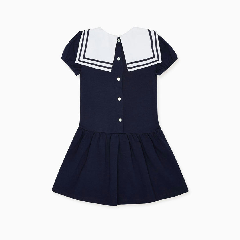 Navy Crisanta Girl Nautical Drop Waist Dress