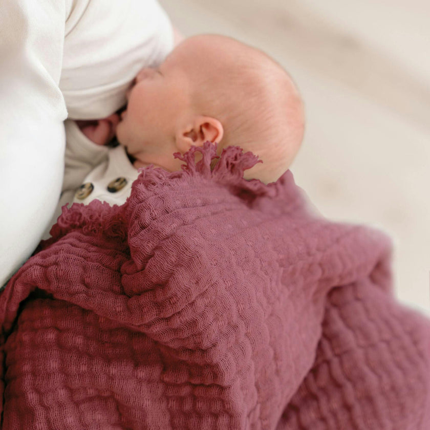 Multi-Layer Orchid Ombre Muslin Cotton Baby Blanket