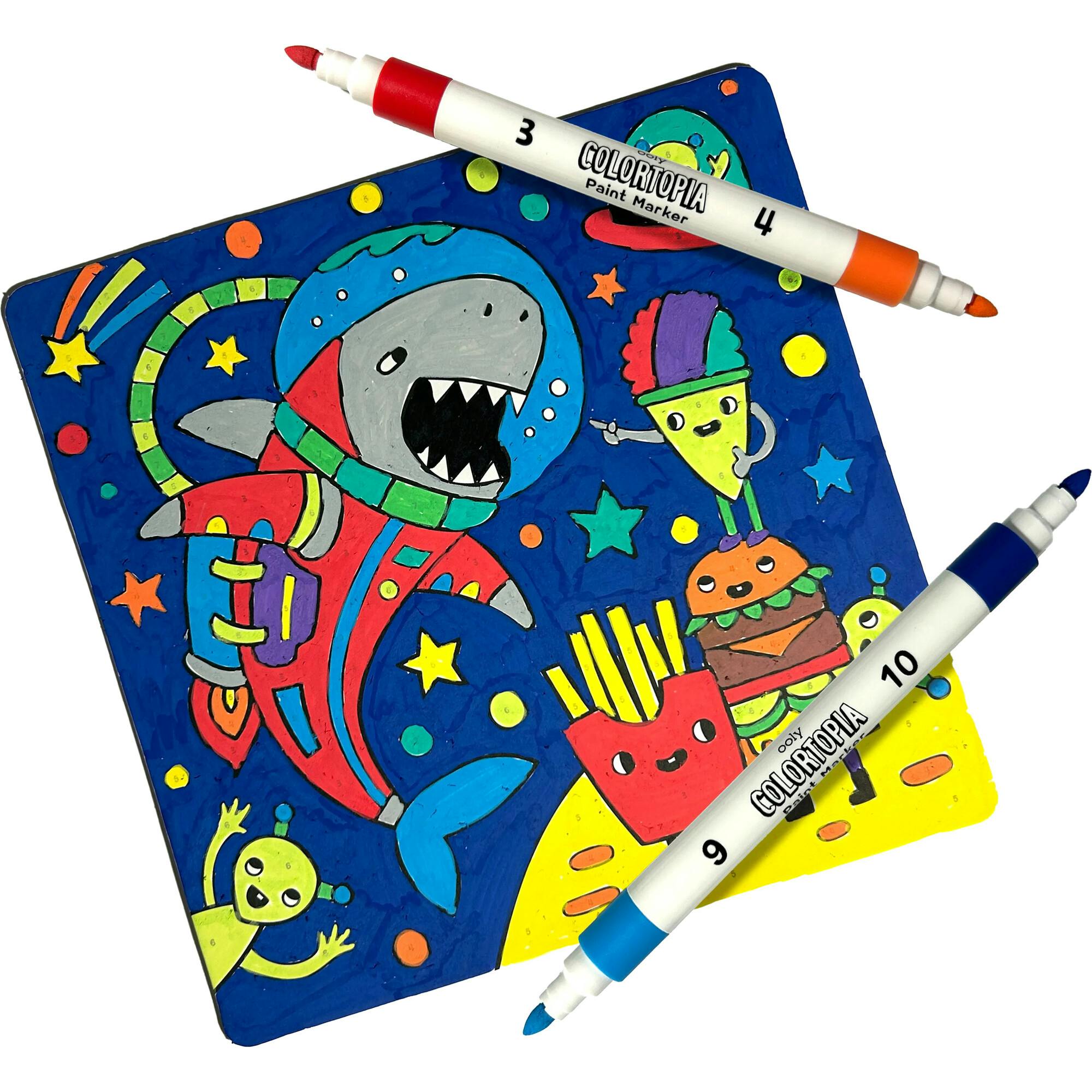 Colortopia Color By Number Paint Marker Kit - Epic Adventures