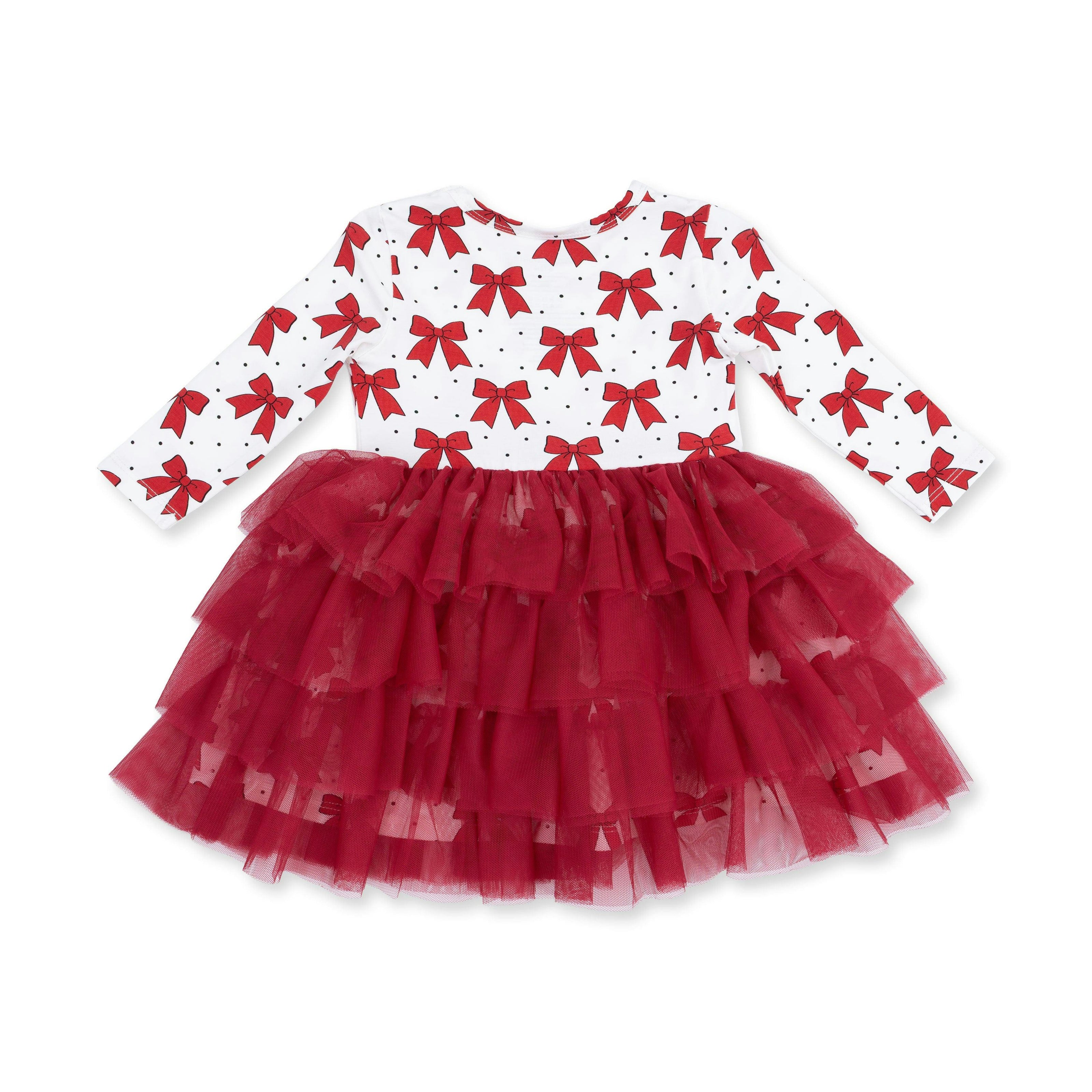 Festive Bows - Twirly Long Sleeve Tutu Dress and Cartwheel Short