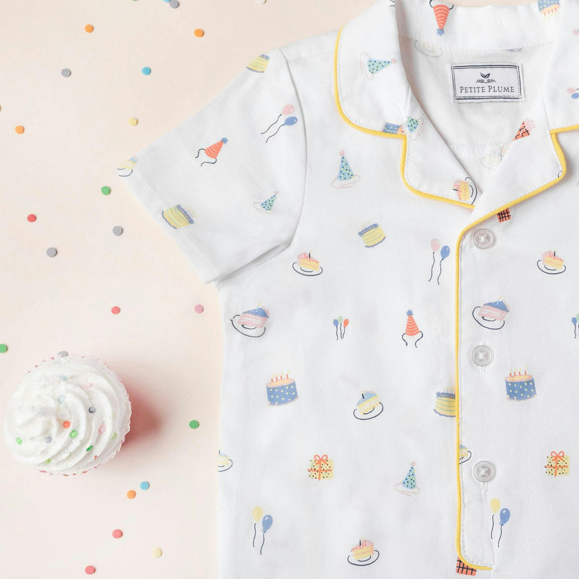 Baby's Twill Summer Romper in Birthday Wishes