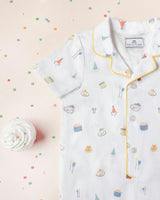 Baby's Twill Summer Romper in Birthday Wishes