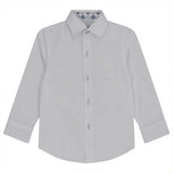 White Button Down Shirt With Contrast Print Inside Neck