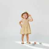 Organic Smocked Sundress - Yellow Blossom