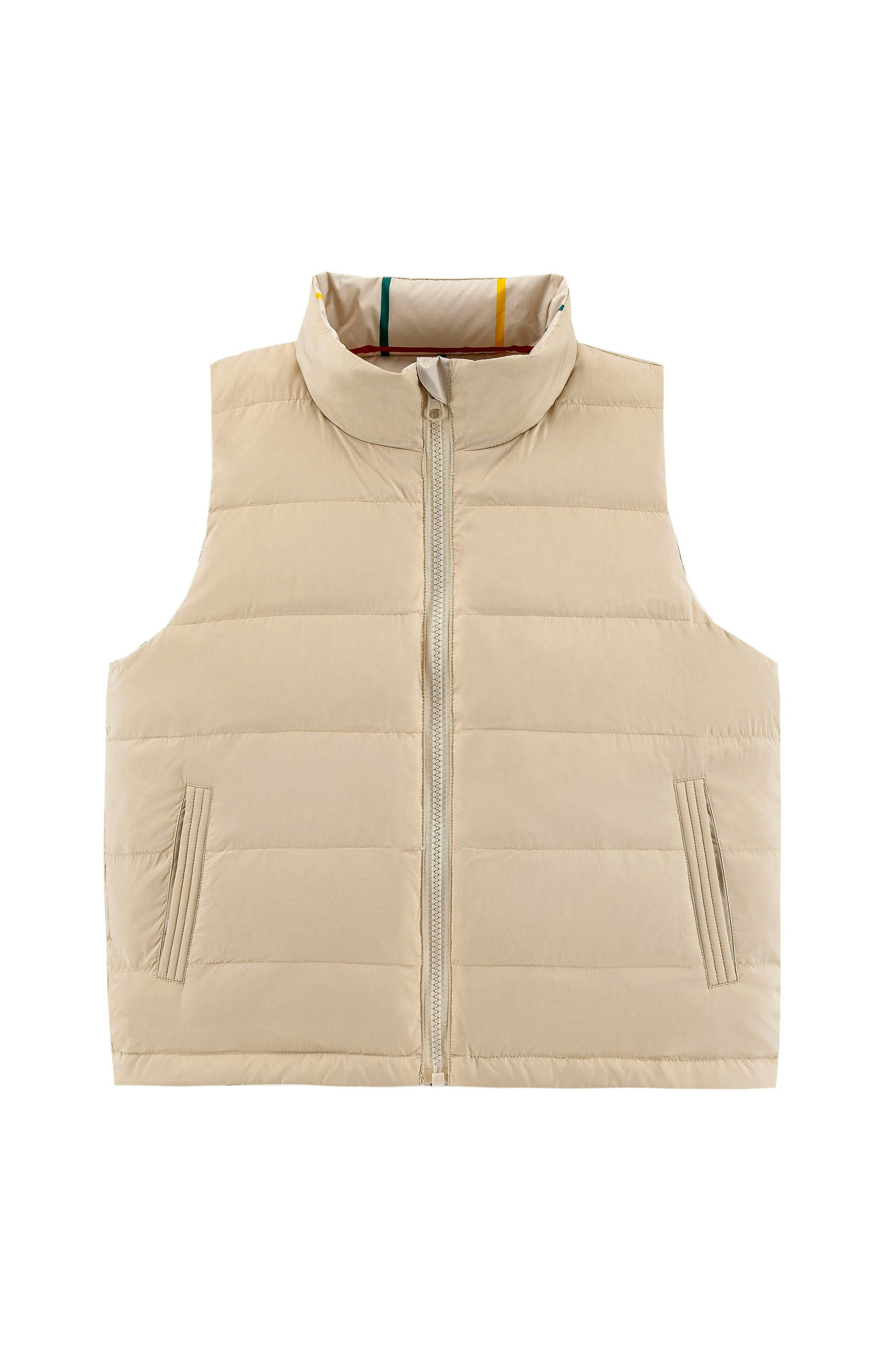 Casey Reversible Lightweight Down Puffer Vest, Primary Plaid