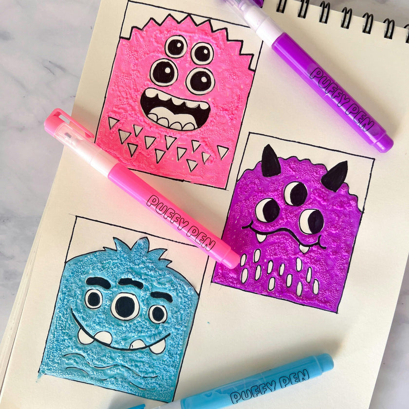 Magic Puffy Pens - Neon - Set of 6