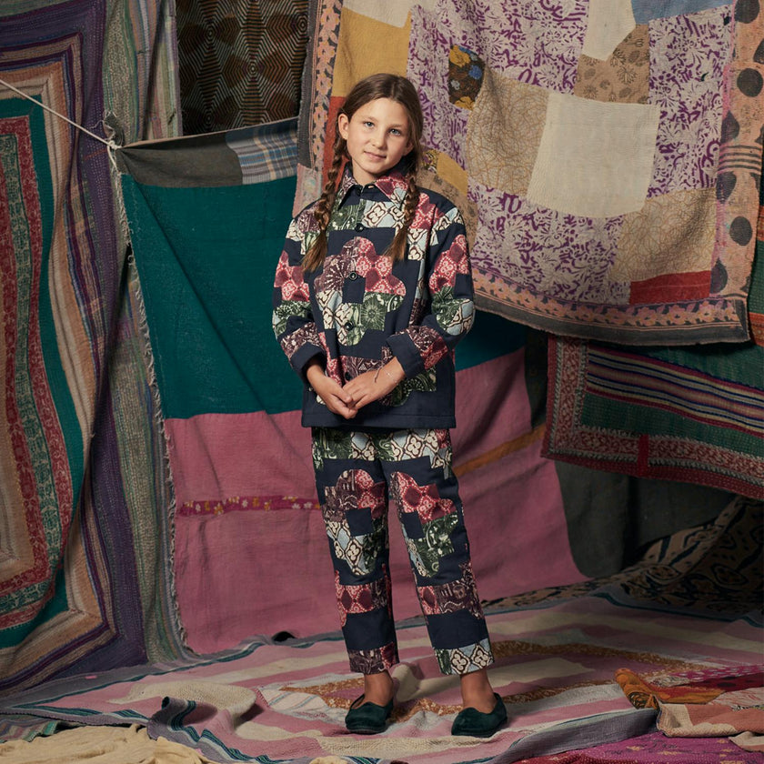 Kids Alex Jacket and Frankie Pants Patchwork Navy