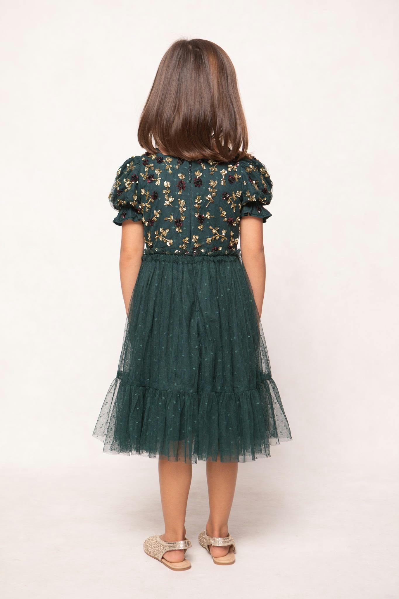 Mini Adara Dress in Green