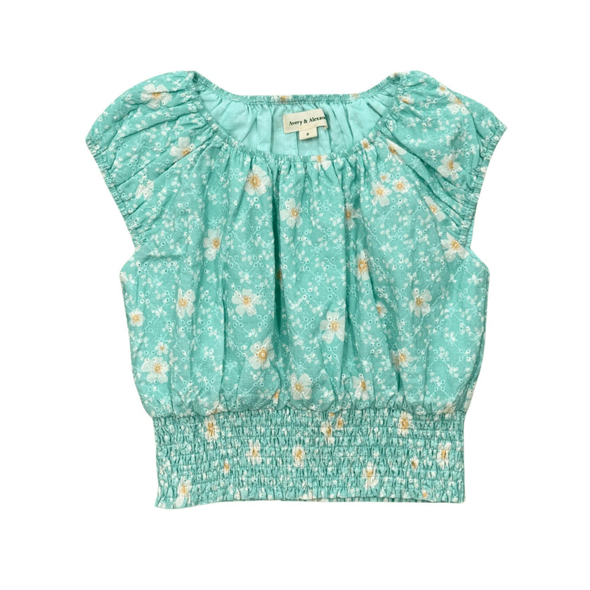 Eyelet Peasant Top