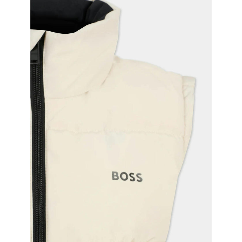 Beige Puffer Jacket Sleeveless