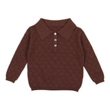 Textured Triangle Classic Collared Relaxed Fit Sweater