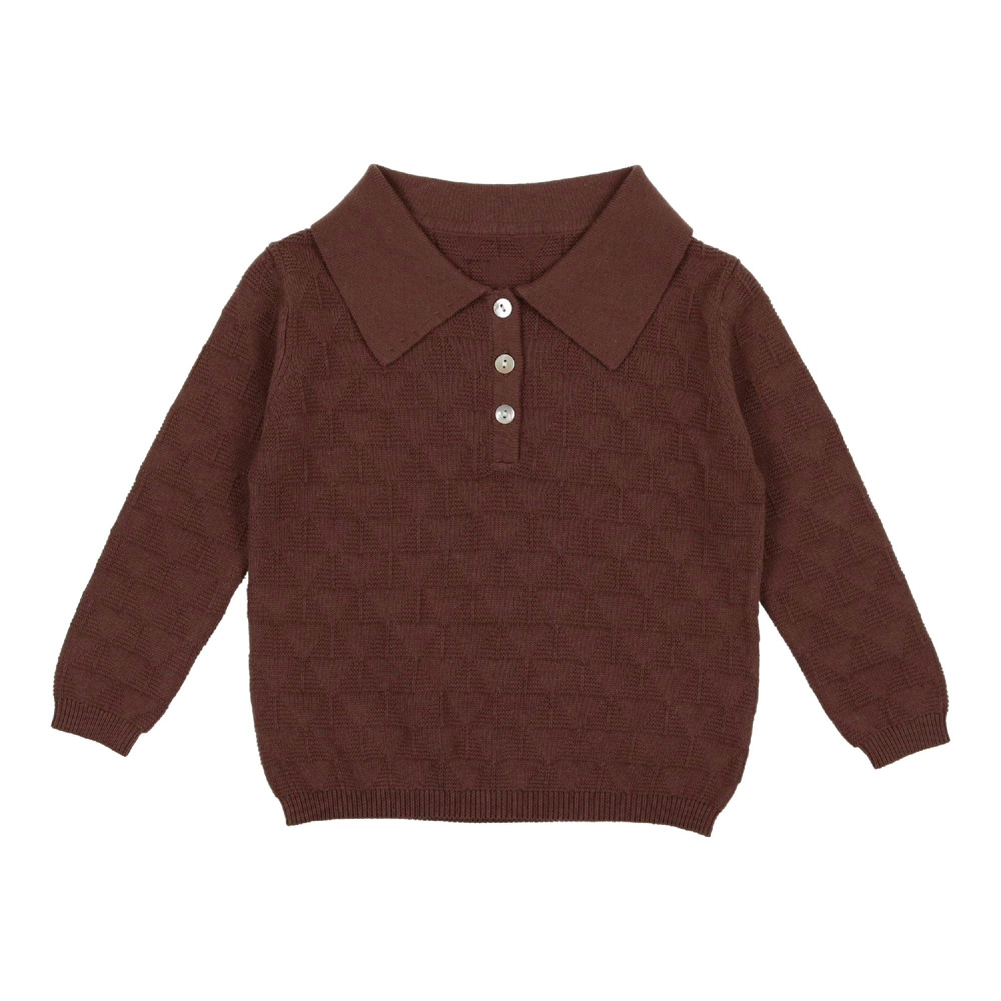 Textured Triangle Classic Collared Relaxed Fit Sweater
