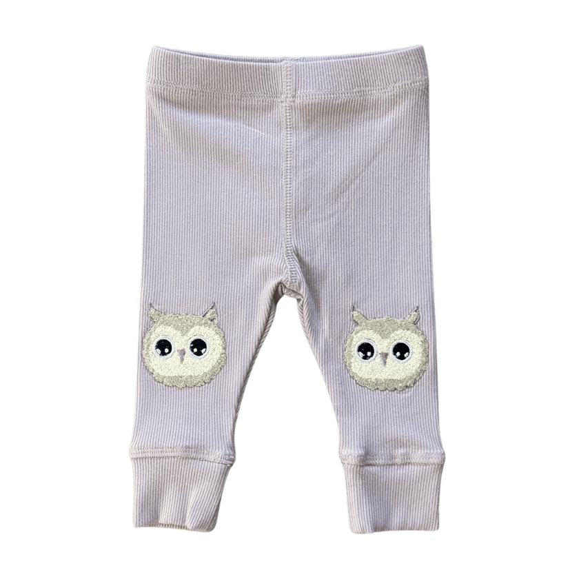 Baby Girl Patch Ribbed Leggings