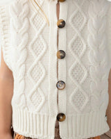 Landien Merino Wool Vest | Crispy White