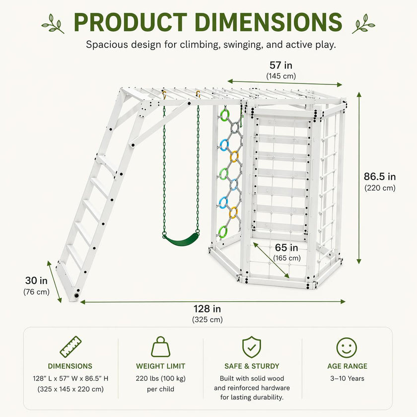 Hawthorn XL – White | Octagon Outdoor Jungle Gym