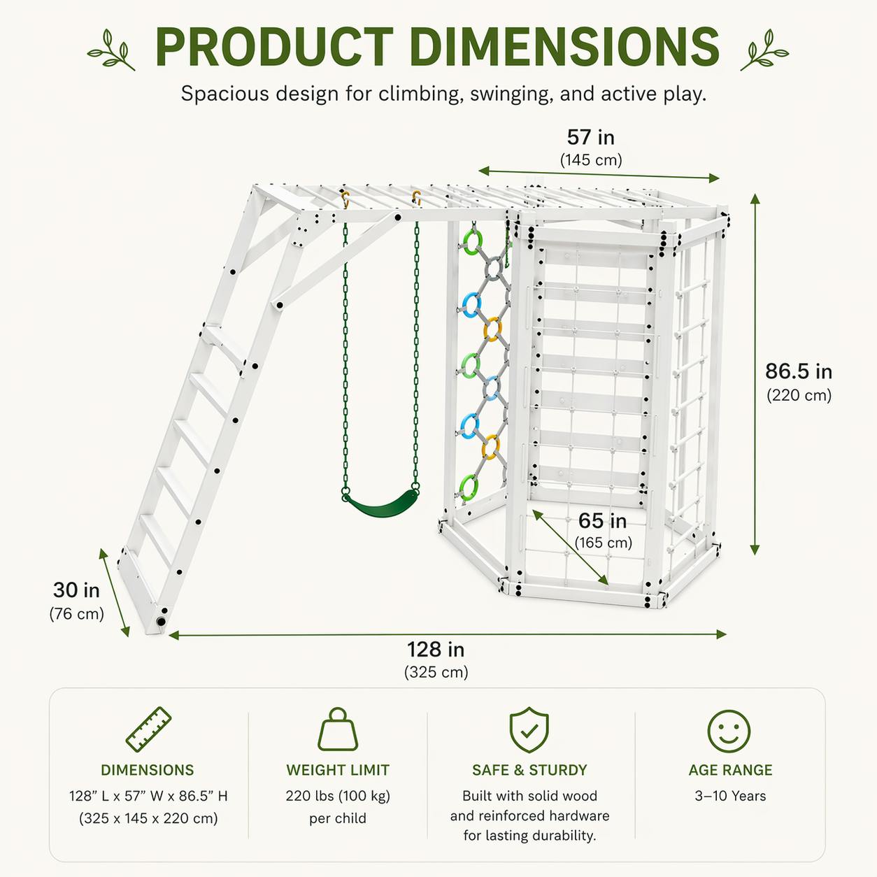 Hawthorn XL – White | Octagon Outdoor Jungle Gym