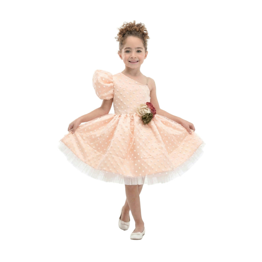 Peach Polka Dot Dress