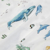 Cotton Muslin Pillowcase 2 Pack - Whales