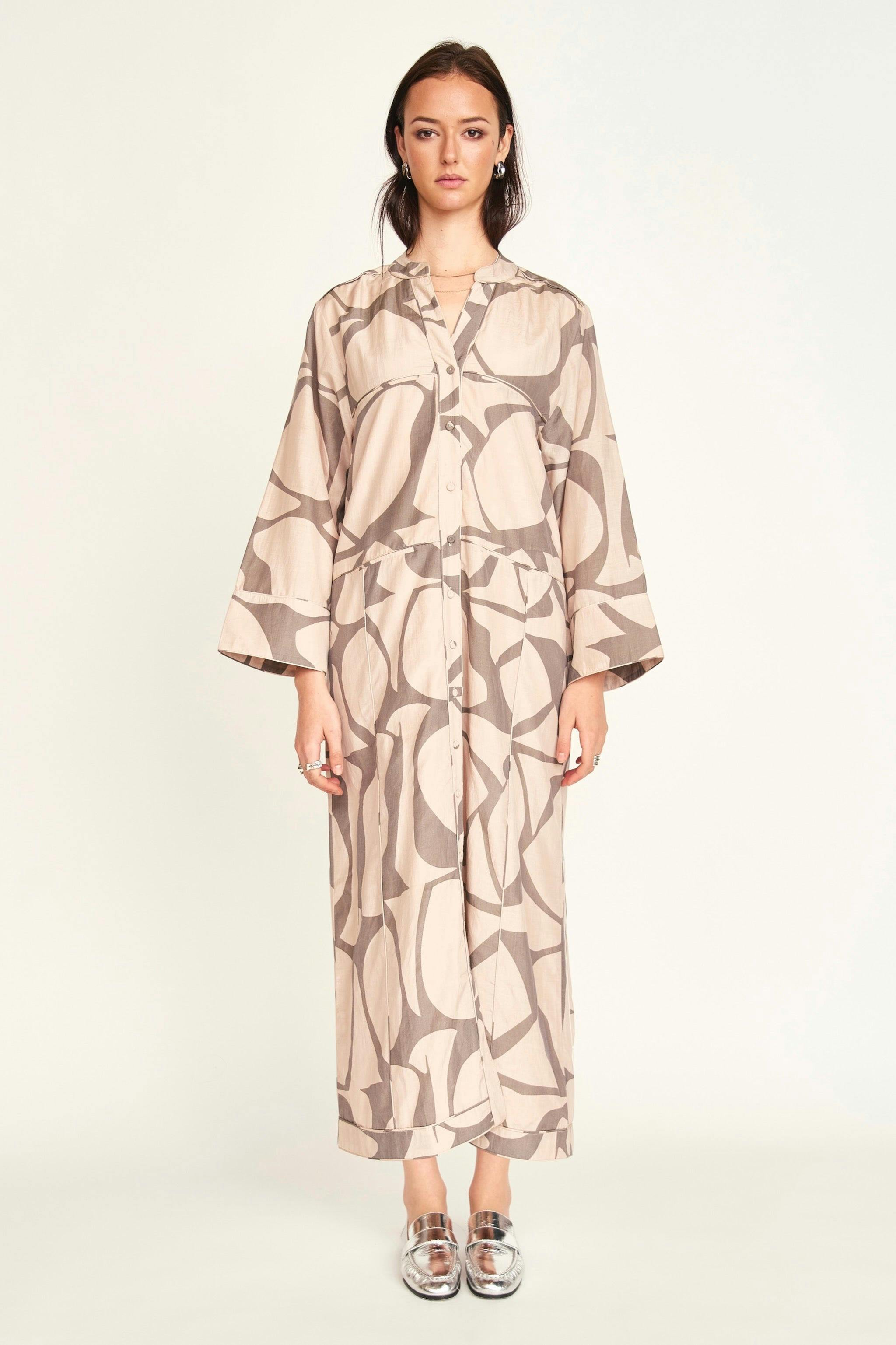 Malmo Dress in Putty Jurassic