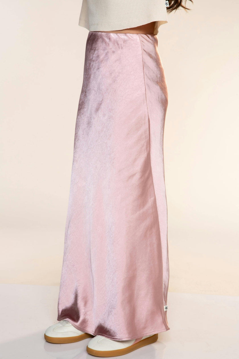 Washed Satin Maxi Skirt