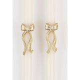 Gold Stripy Bow Table Candles