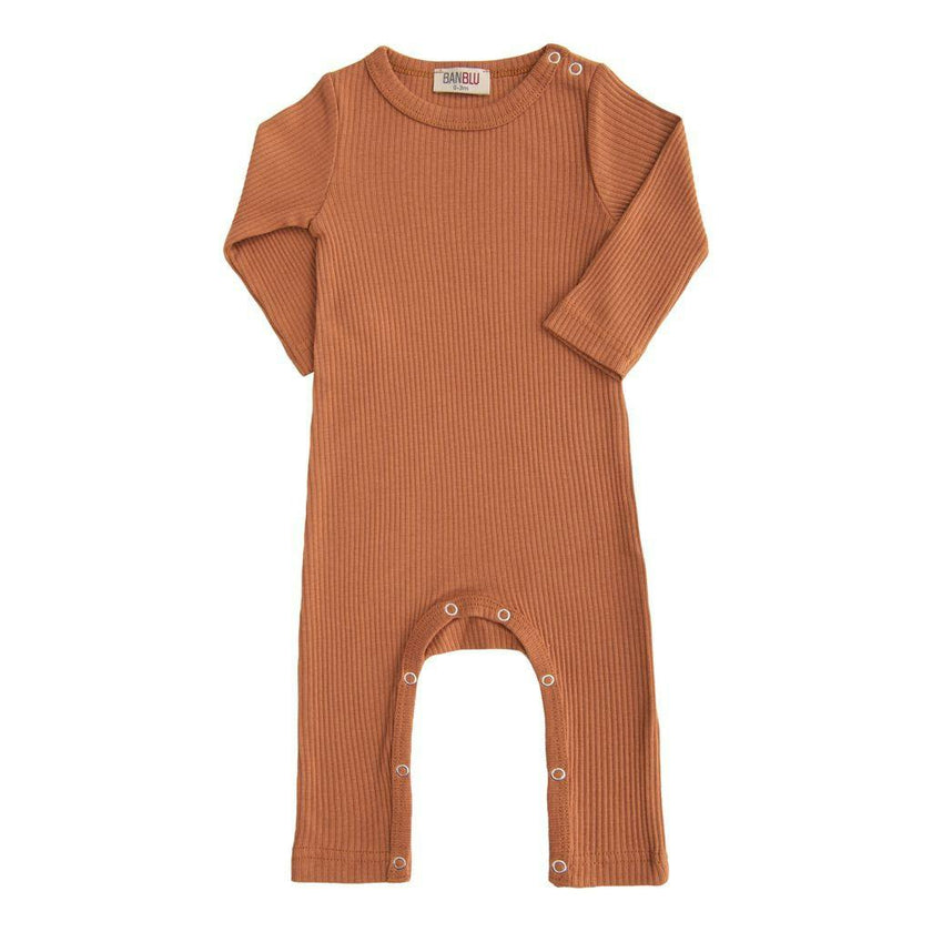 Orange Terracotta LS Modal Romper