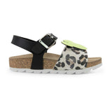 Yellow Mickey Logo Leopard Sandals