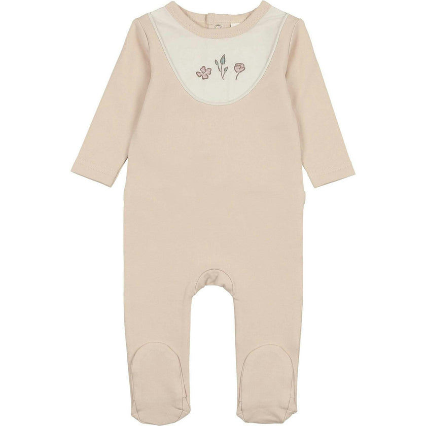 Embroidered Bib Footie and Beanie Set