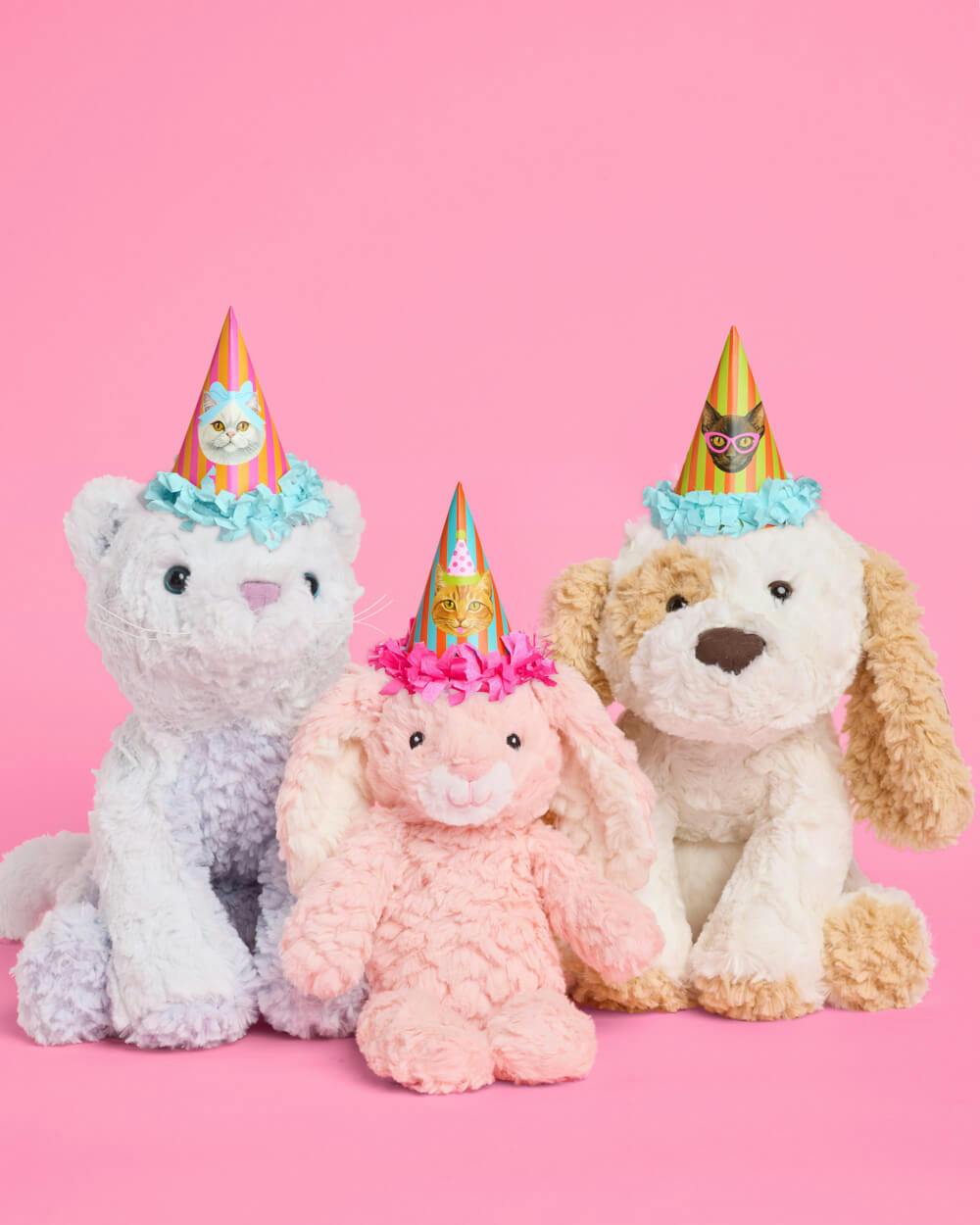 Cat Mini Party Hats - 10 paper hats