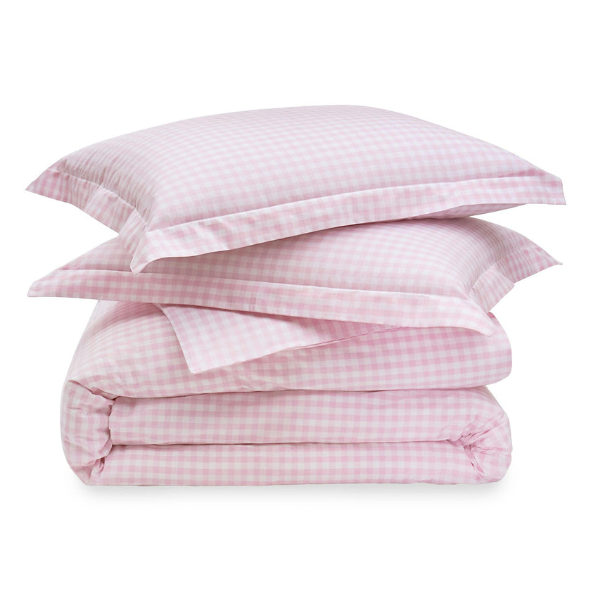 Luxe Premium Percale Duvet Set in Pink Gingham