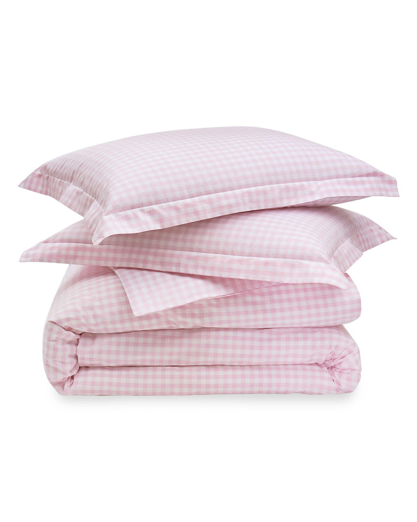 Luxe Premium Percale Duvet Set in Pink Gingham