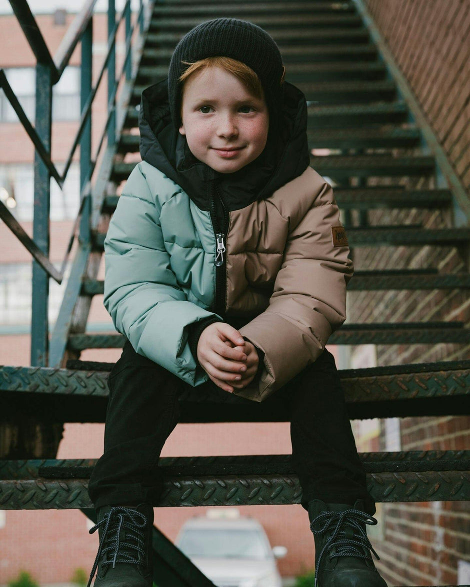 Colorblocked Puffy Winter Coat