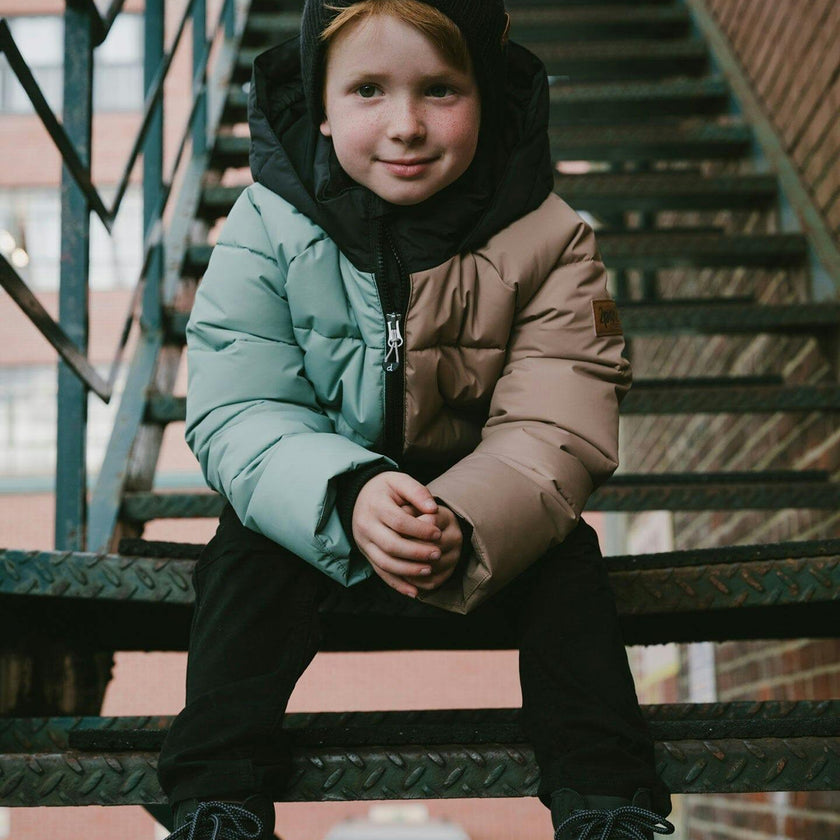 Colorblocked Puffy Winter Coat