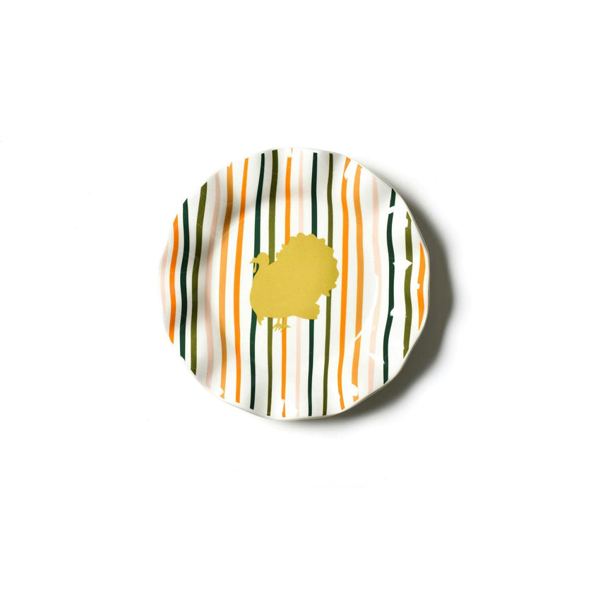 Turkey Stripes Ruffle Salad Plate