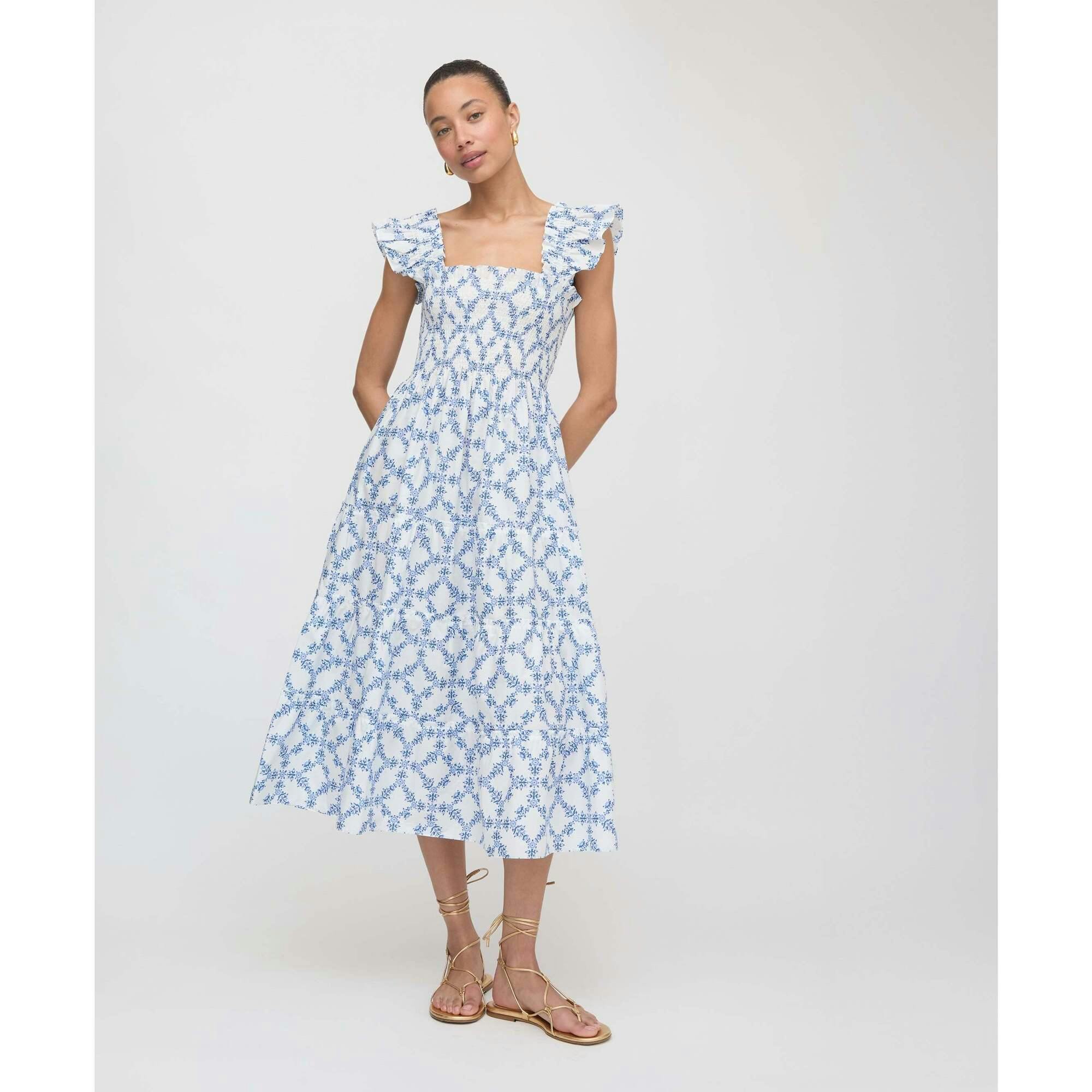 The Ellie Nap Dress - Blue Marigold Block