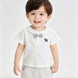White Dog Bow Set