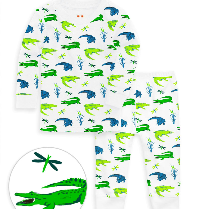 The Organic Long Sleeve Pajama Set [Later Gator]