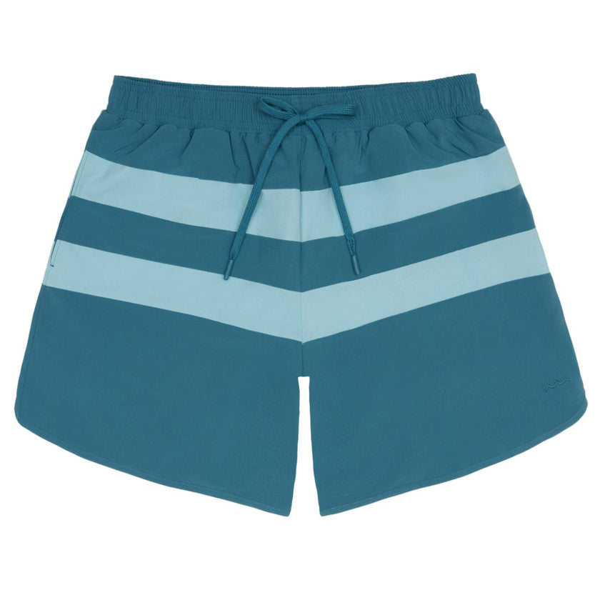 men's teal and dusk blue colorblock boardie