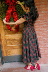 Hattie Dress in Evergreen Plaid