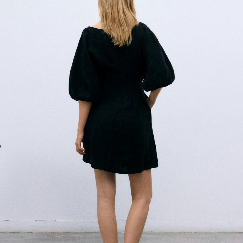 Galium Woman Short Dress Midnight Black