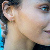 Rainbow Crystal 12mm Huggie Hoop Earrings