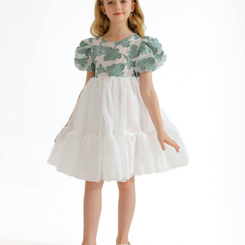 Green Winona Floral Teacup Dress