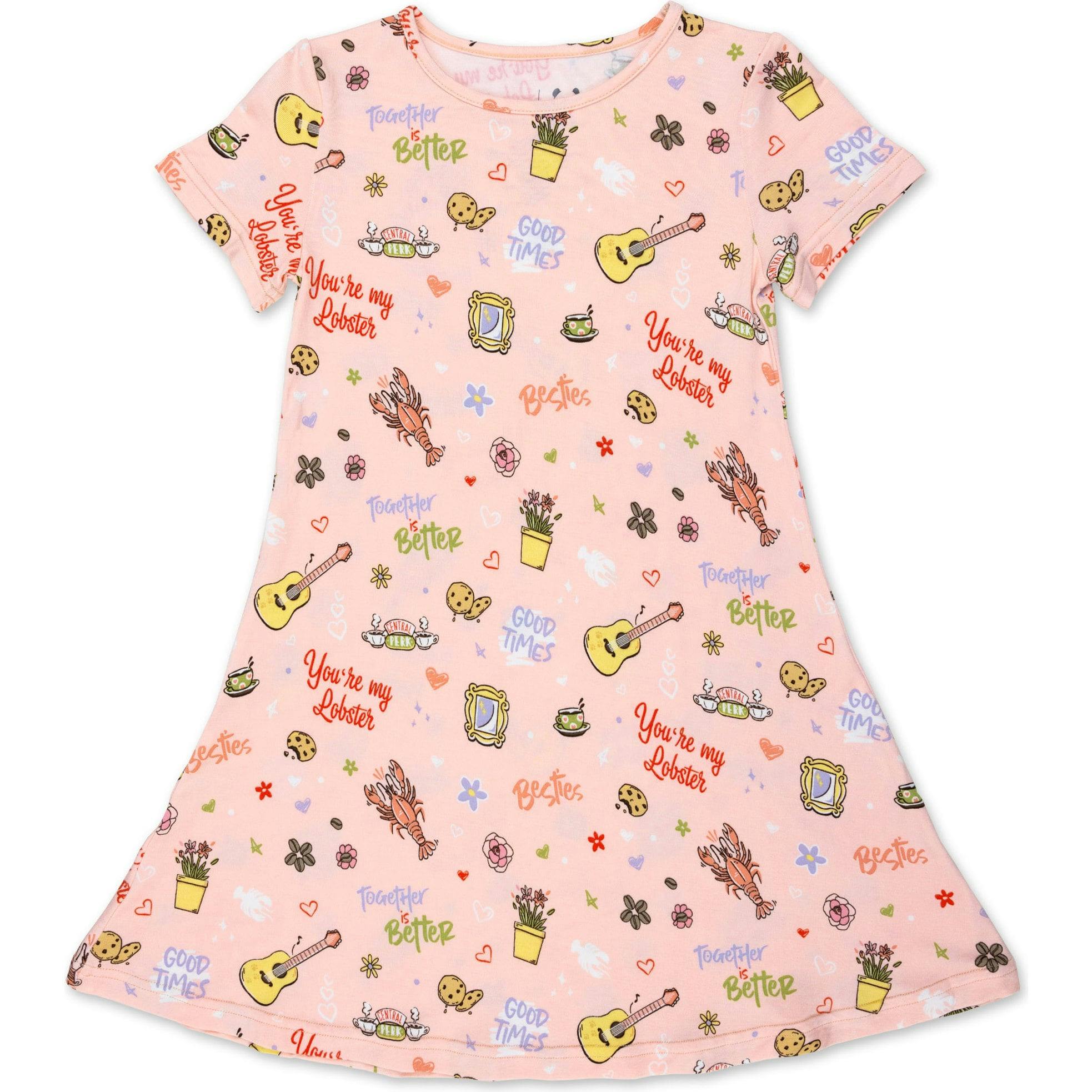 Friends: You're My Lobster Bamboo Girls' Short Sleeve Dress