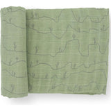 Cotton Muslin Swaddle Blanket - Blue Rainbow