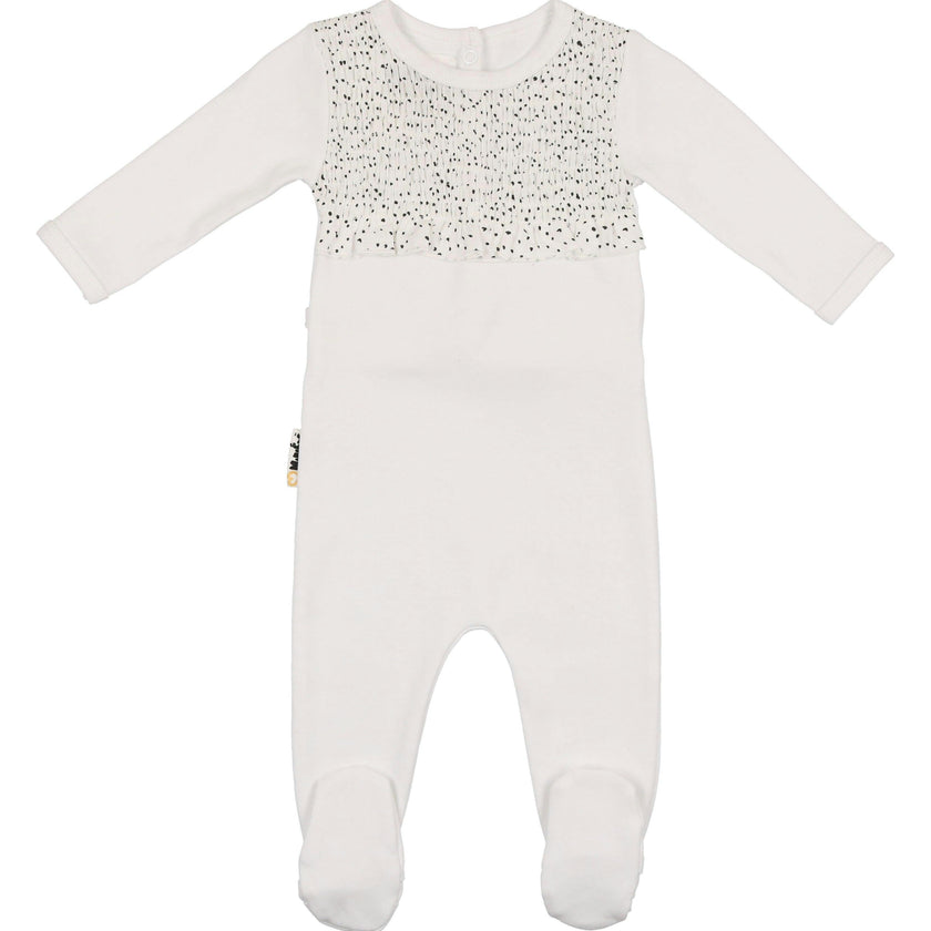Speckled Smocked Footie