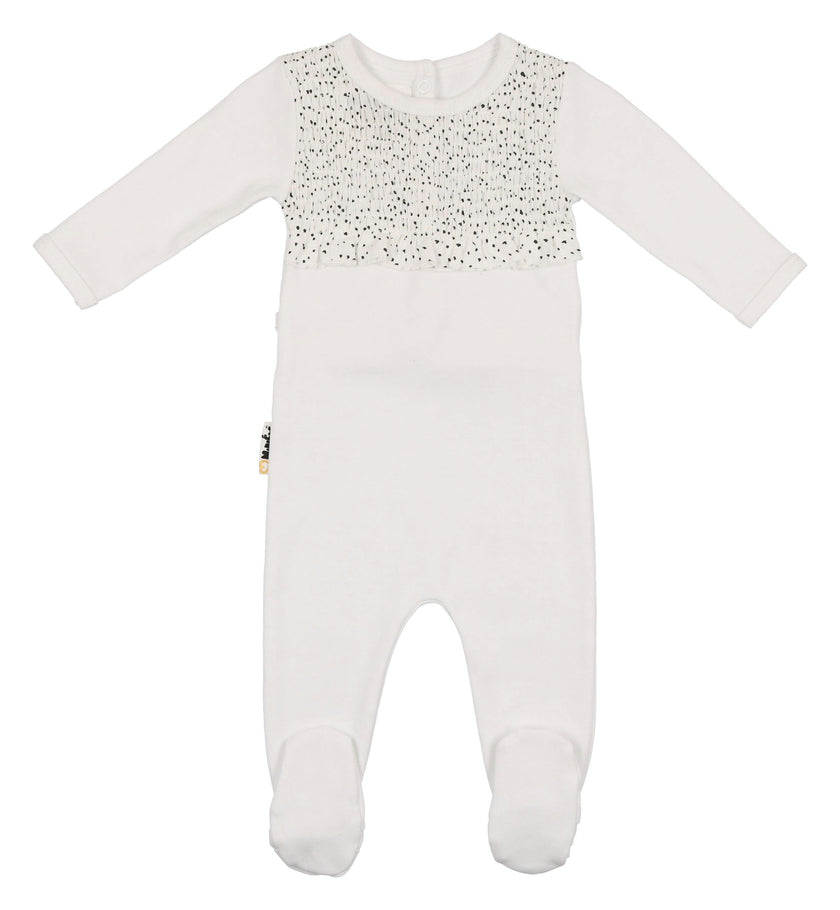 Speckled Smocked Footie