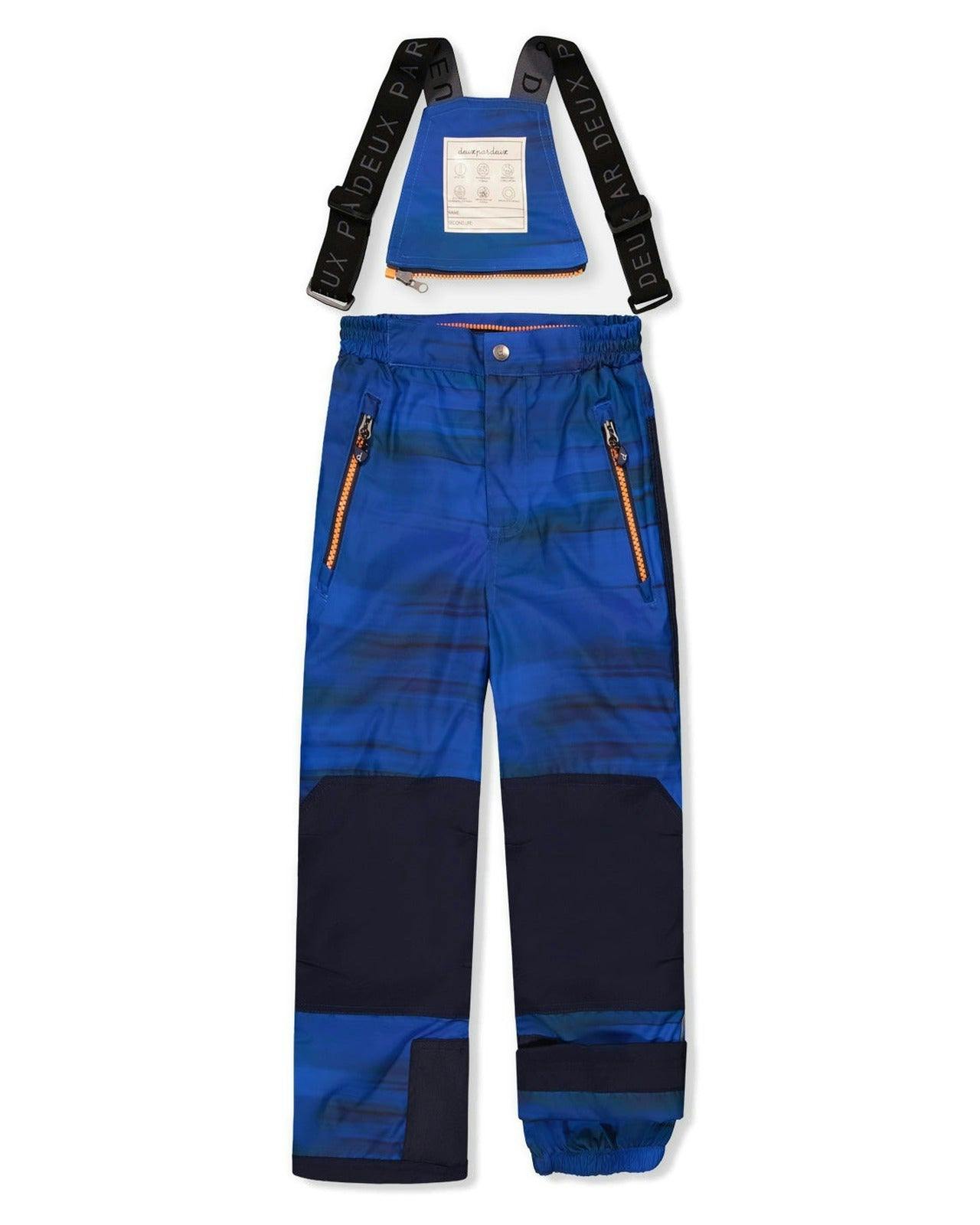 Two Piece Play Snowsuit Navy Blue and Orange with Blue Pants